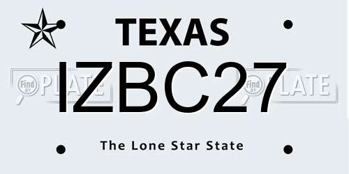 IZBC27 Texas License Plate