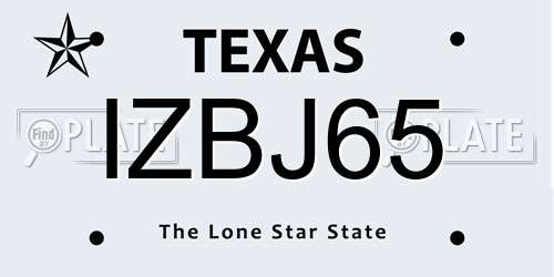 IZBJ65 Texas License Plate