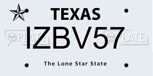 IZBV57 Texas License Plate