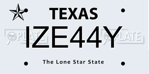 IZE44Y Texas License Plate