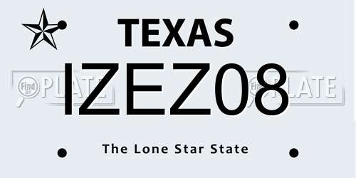 IZEZ08 Texas License Plate