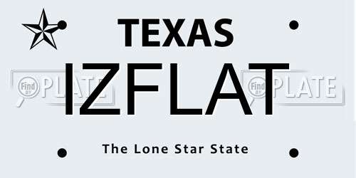 IZFLAT Texas License Plate