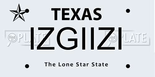 IZGIIZI Texas License Plate