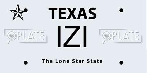 IZI Texas License Plate