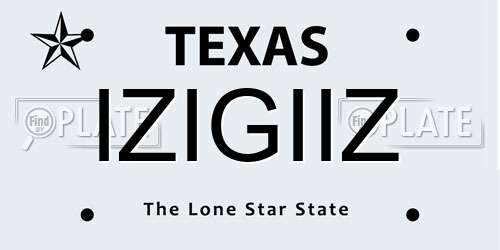 IZIGIIZ Texas License Plate