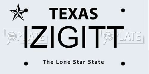 IZIGITT Texas License Plate