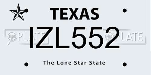 IZL552 Texas License Plate