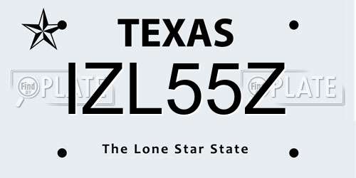 IZL55Z Texas License Plate