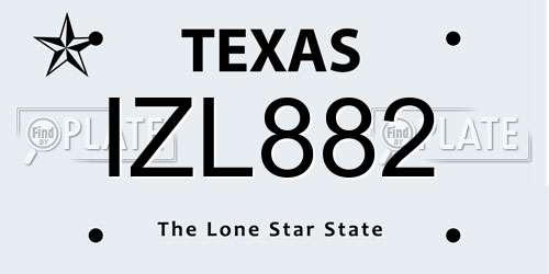 IZL882 Texas License Plate