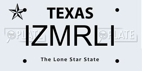 IZMRLI Texas License Plate