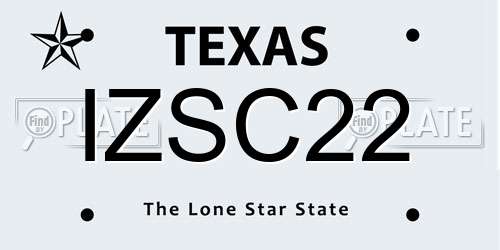 IZSC22 Texas License Plate