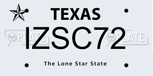 IZSC72 Texas License Plate