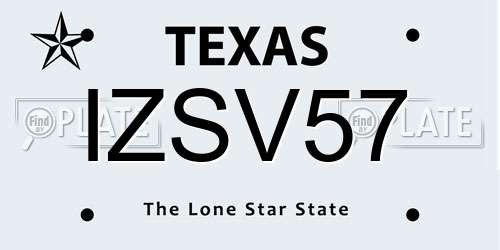 IZSV57 Texas License Plate