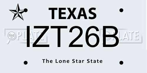 IZT26B Texas License Plate