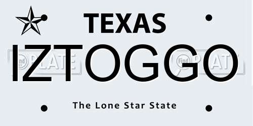 IZTOGGO Texas License Plate