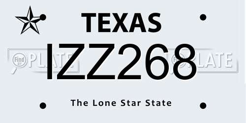 IZZ268 Texas License Plate