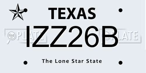 IZZ26B Texas License Plate