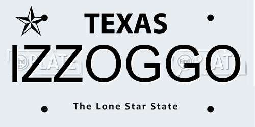 IZZOGGO Texas License Plate