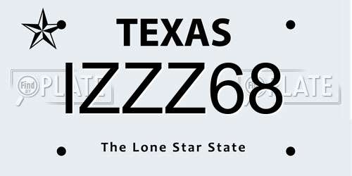 IZZZ68 Texas License Plate