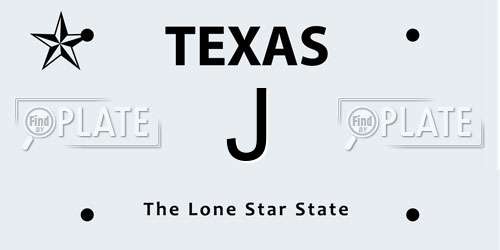 J Texas License Plate