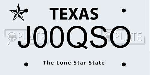 J00QSO Texas License Plate