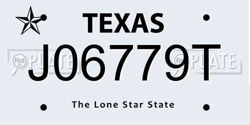 J06779T Texas License Plate