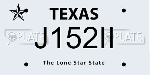 J152II Texas License Plate