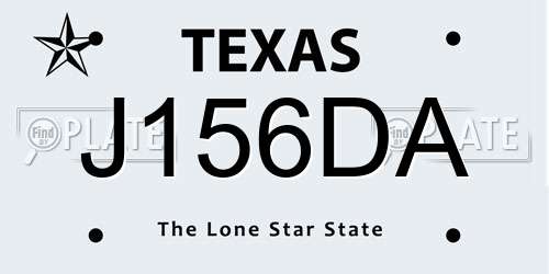 J156DA Texas License Plate