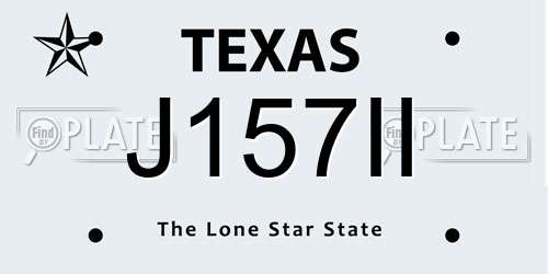J157II Texas License Plate