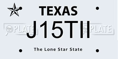 J15TII Texas License Plate