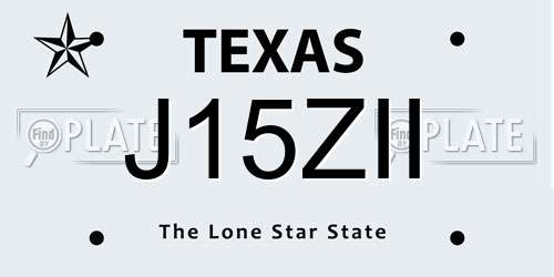 J15ZII Texas License Plate