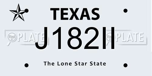J182II Texas License Plate