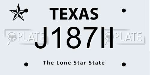 J187II Texas License Plate