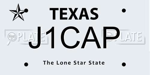 J1CAP Texas License Plate