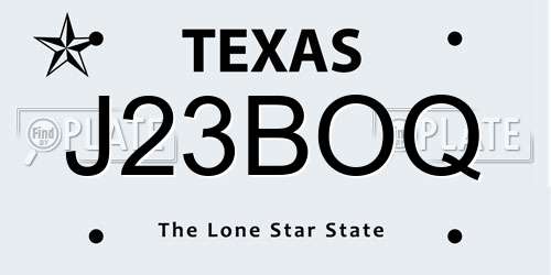 J23BOQ Texas License Plate