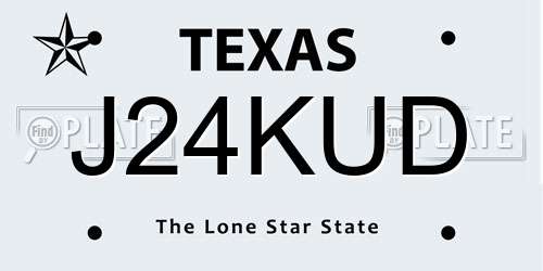J24KUD Texas License Plate