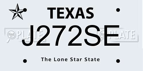 J272SE Texas License Plate