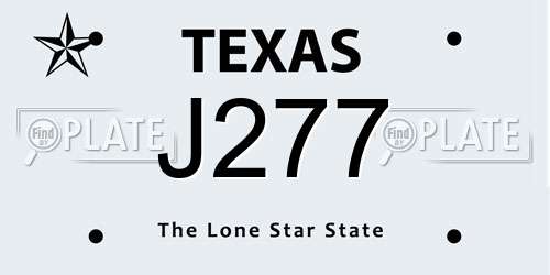 J277 Texas License Plate