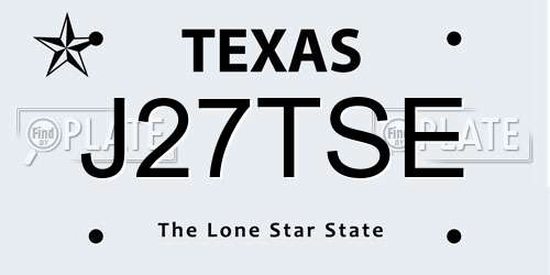 J27TSE Texas License Plate