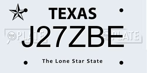 J27ZBE Texas License Plate