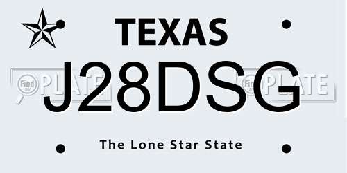 J28DSG Texas License Plate