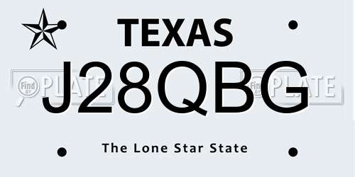 J28QBG Texas License Plate