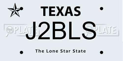 J2BLS Texas License Plate