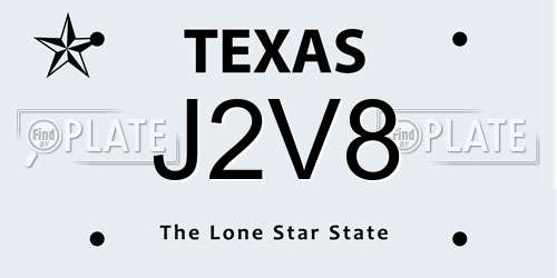J2V8 Texas License Plate