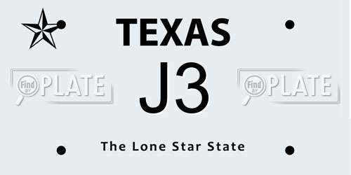 J3 Texas License Plate