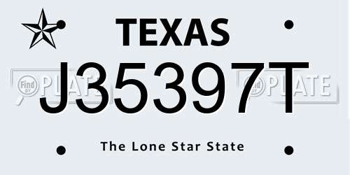 J35397T Texas License Plate