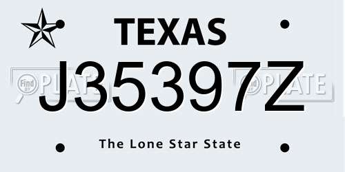 J35397Z Texas License Plate