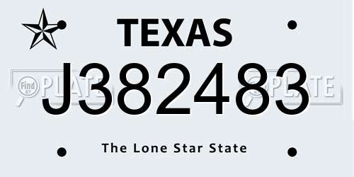 J382483 Texas License Plate
