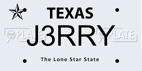 J3RRY Texas License Plate