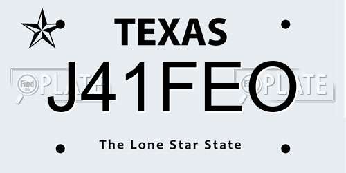 J41FEO Texas License Plate